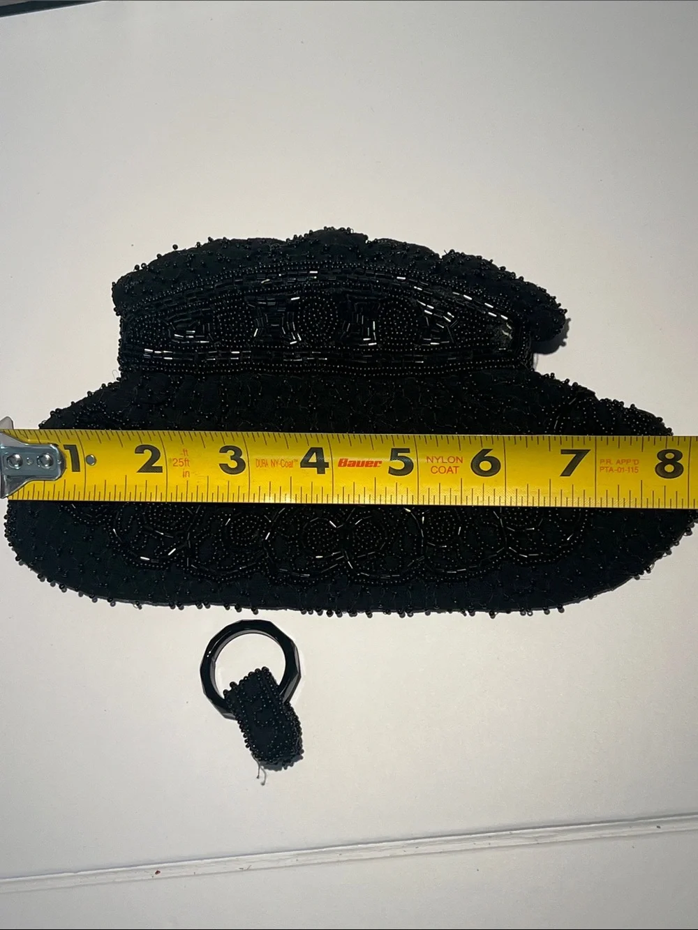 1940s Vintage Evening Clutch Black Beaded Made in Belgium